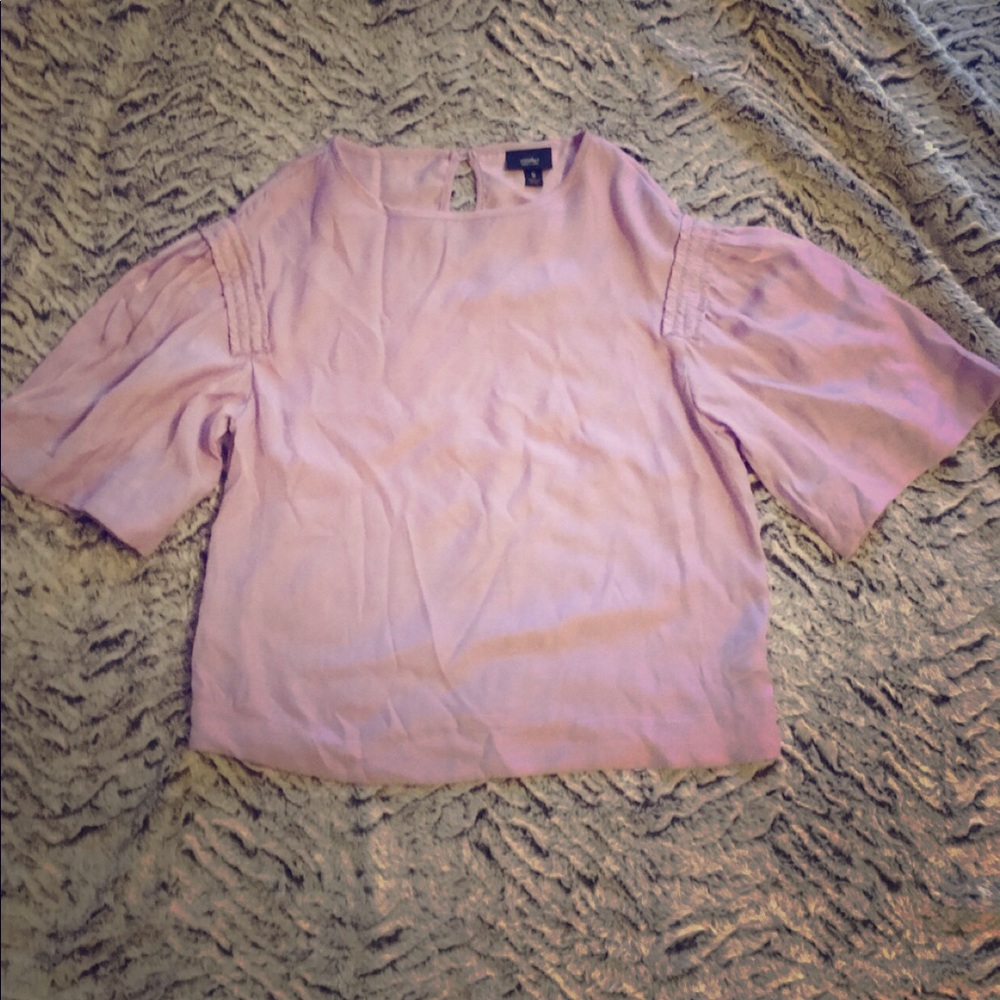 Lilac statement sleeve blouse